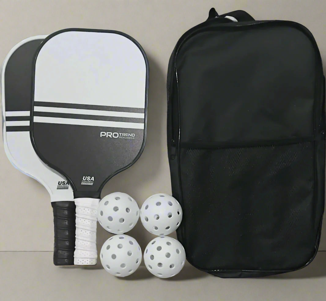Black and White Pickleball Paddle Set