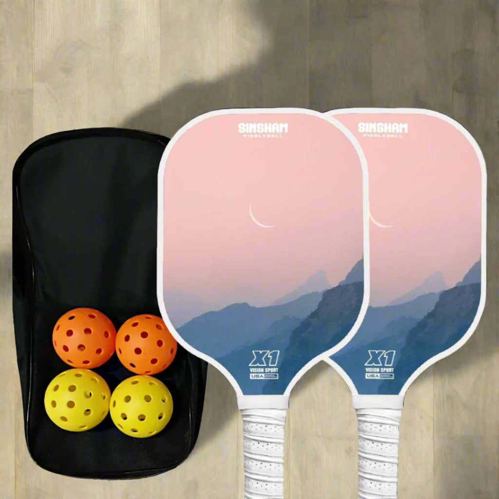 Black and White Pickleball Paddle Set