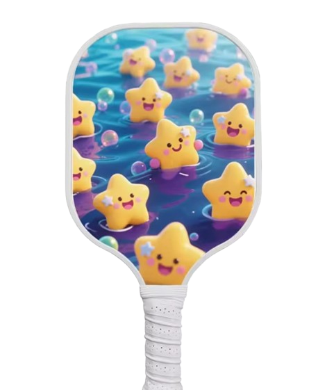 Paddle with star design on a blue background