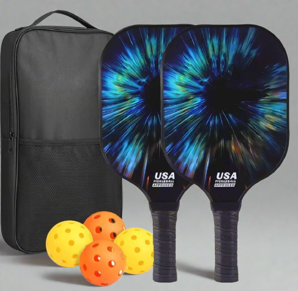 Black and White Pickleball Paddle Set
