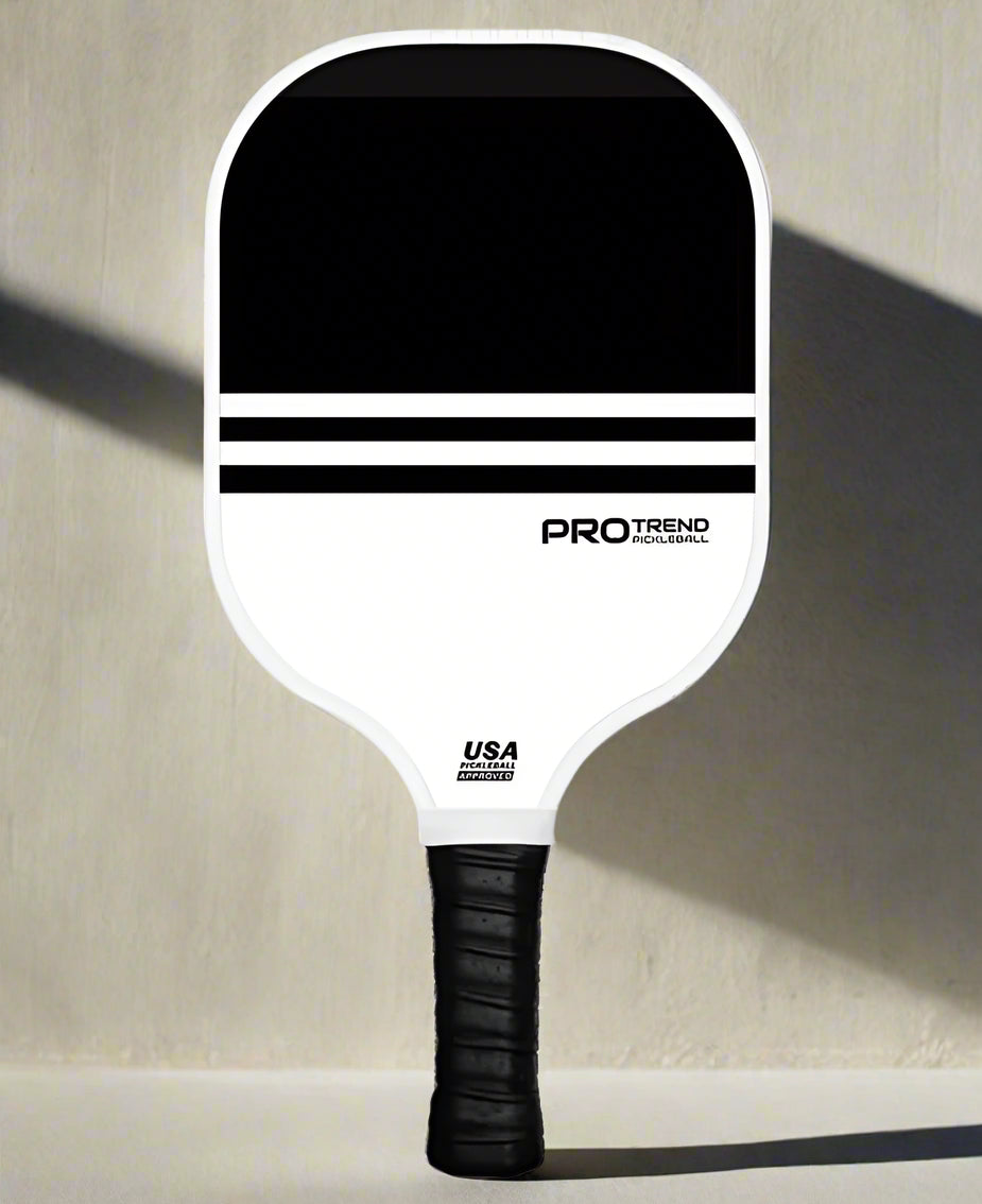 Single Pickleball Paddle with a contrast of half black, half white. Most Popular Design.