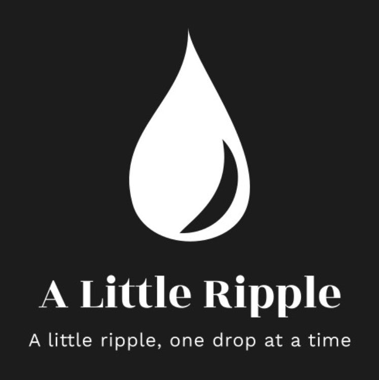 A Little Ripple website logo, slogan is: A little ripple, one drop at a time