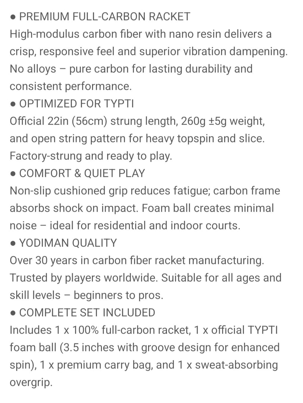 Typti Racket Complete Set