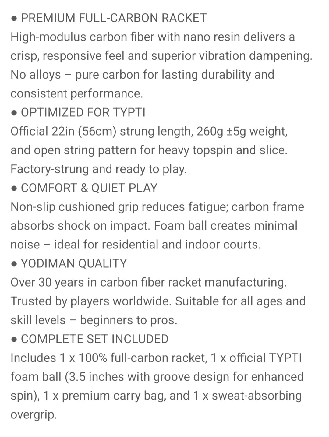 Typti Racket Complete Set