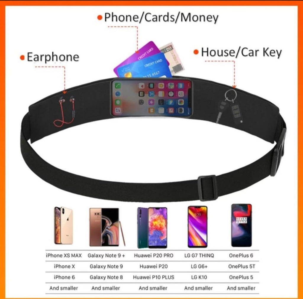 Multiple pockets that allows you to store your earphones, phone, cards, money, house/car key safely, 