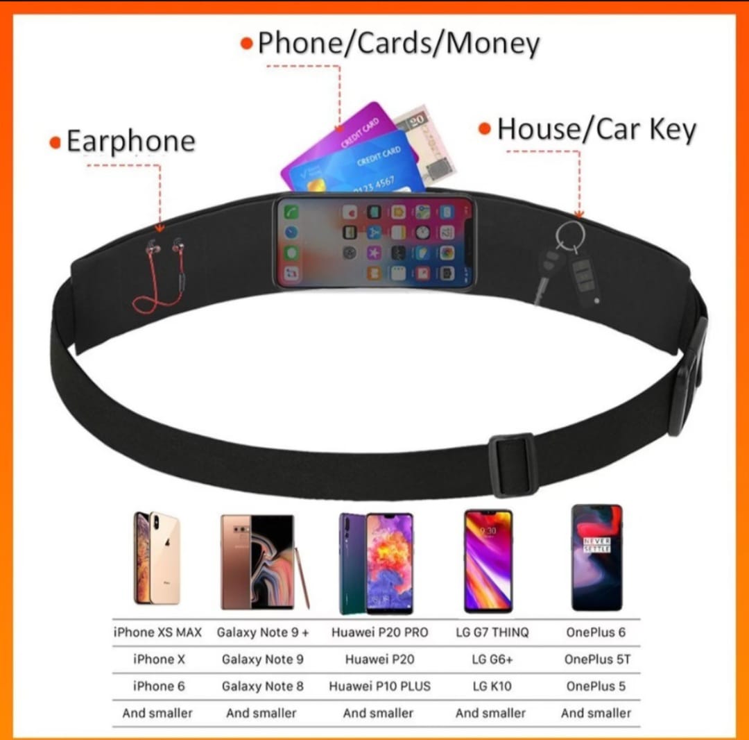 Multiple pockets that allows you to store your earphones, phone, cards, money, house/car key safely, 
