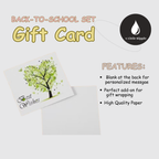 Back-to-school gift card with tree design and 'A Little Ripple' branding.