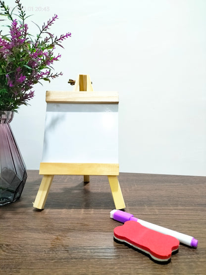 Mini Whiteboard/Blackboard Stand with Marker and Duster