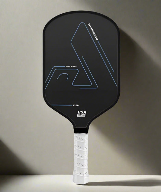 Pickleball paddle T700 with black board and white handle.