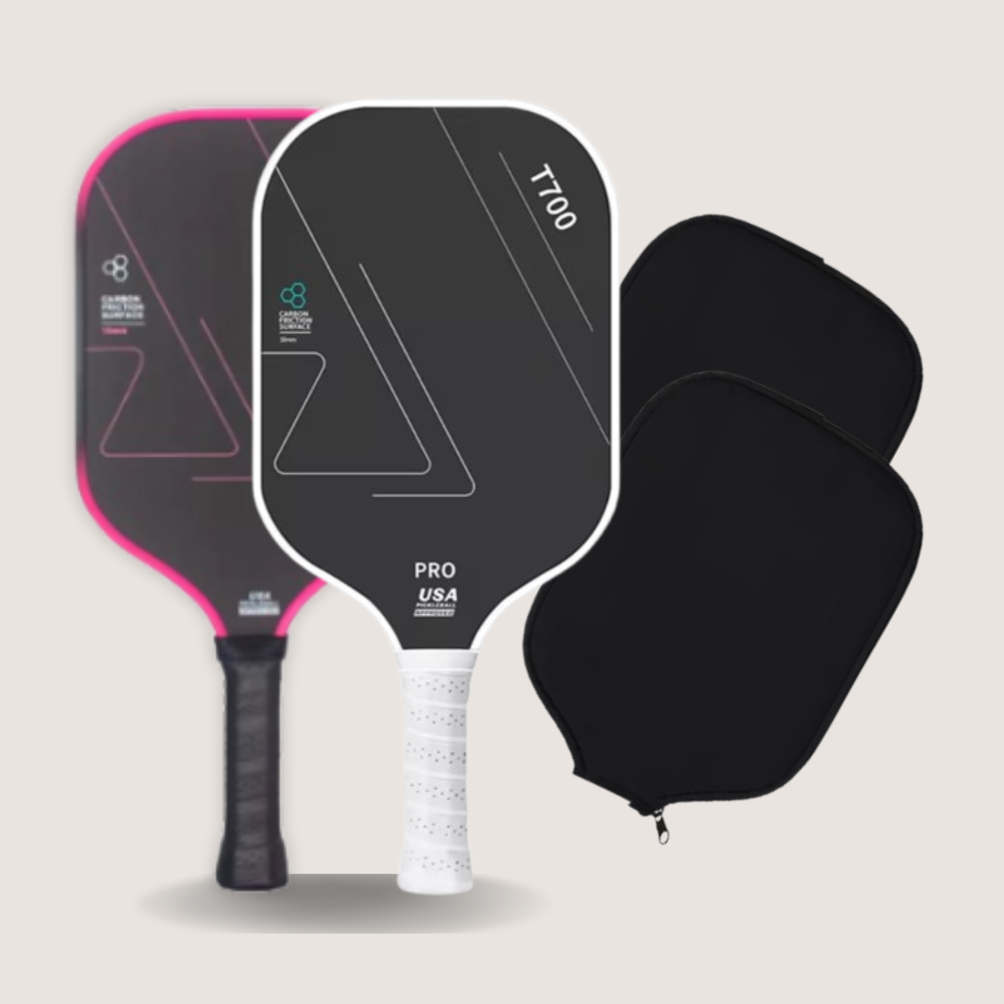 White & Gradient Pink T700 Paddle Set
