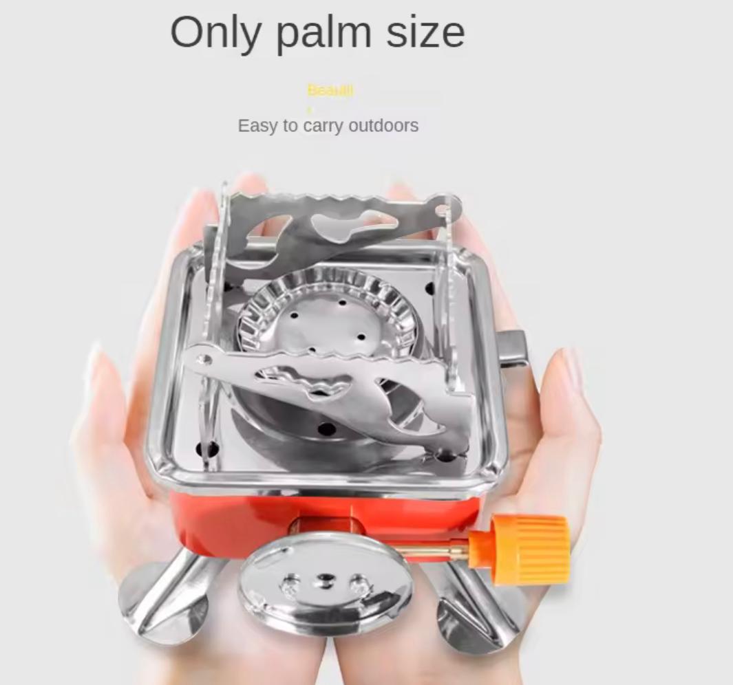 Mini gas camping stove, only palm size, easy to carry outdoors