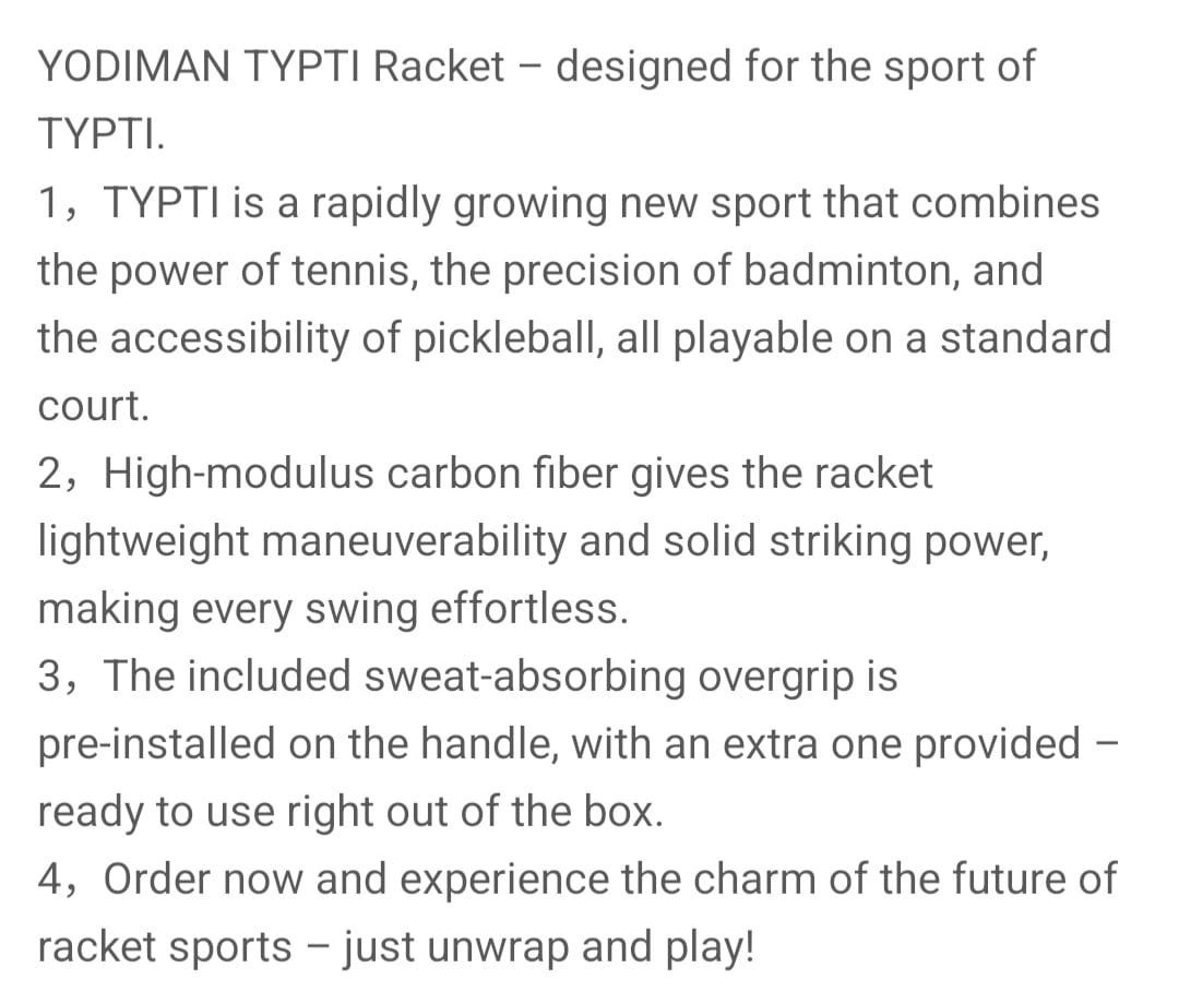 Typti Racket Complete Set