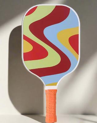 Pickleball paddle with sunset design 