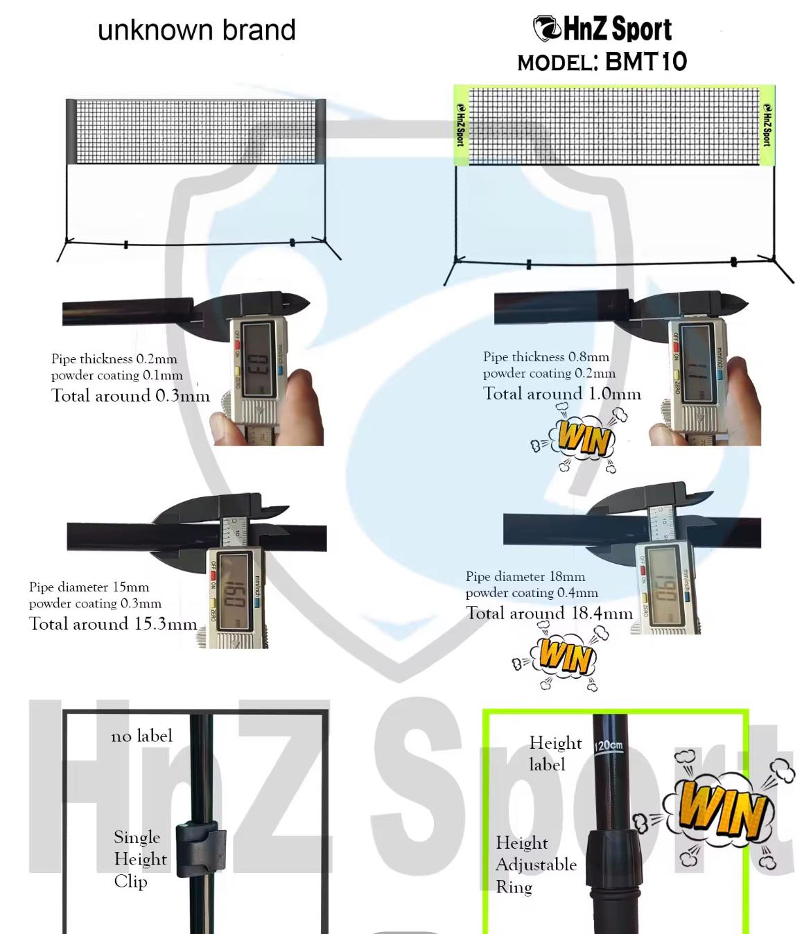 Badminton Stand & Net - adjustable height