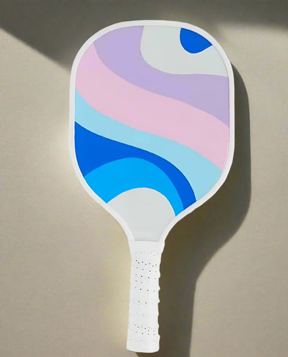 Pink swirl design pickleball paddle