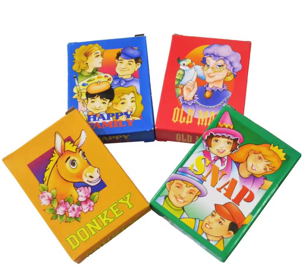 Set of 4 - Happy family, donkey , old maid and snap photo