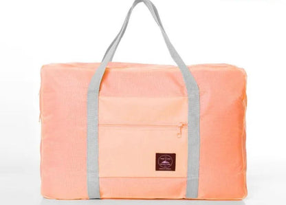 Peach color hand carry multipurpose travel luggage bag for women and men